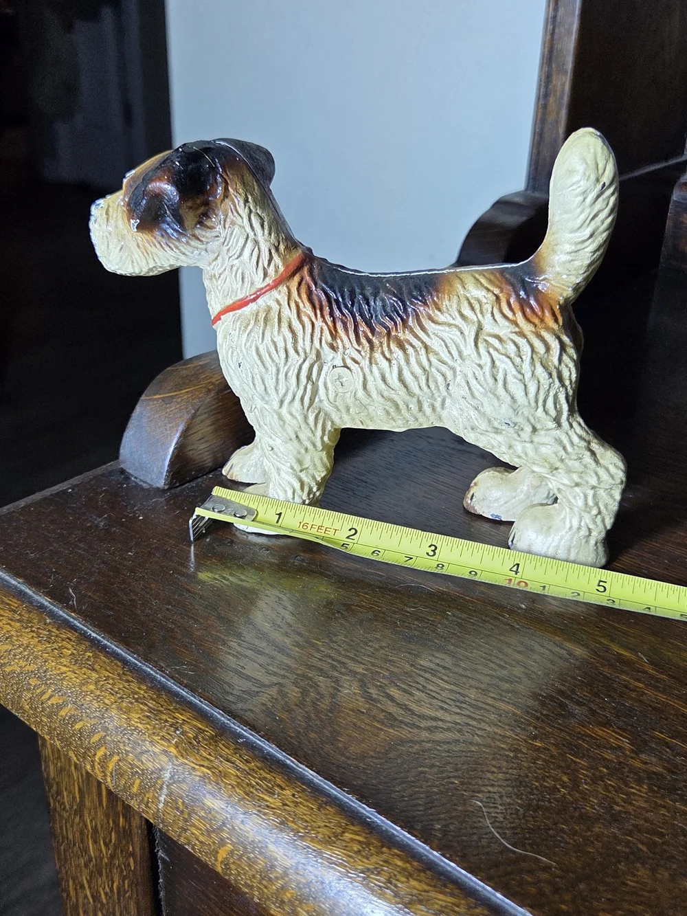 Vintage Dog Figurine with Tan, Brown and Black Coat